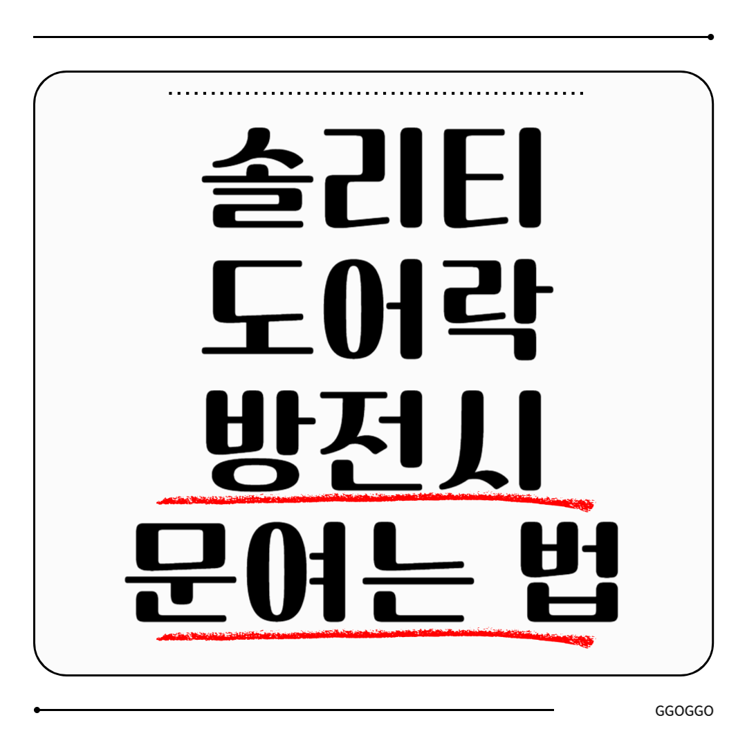 솔리티 도어락 방전